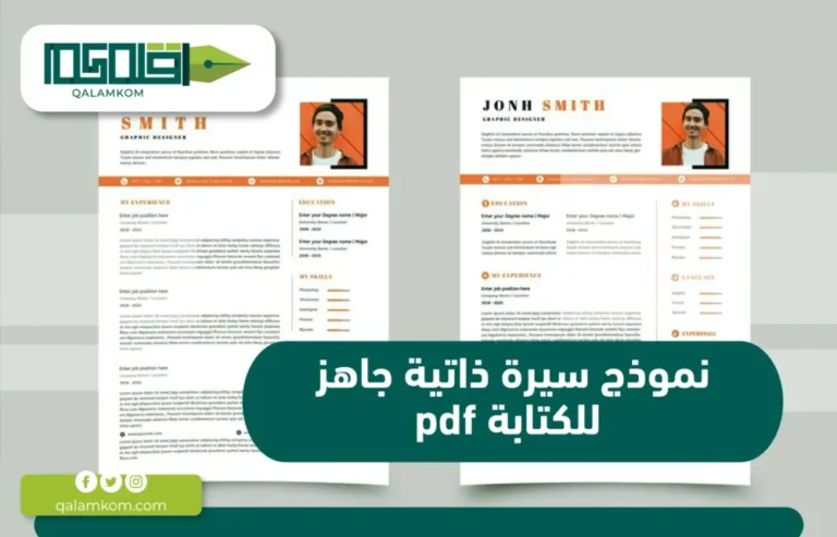 نموذج سيرة ذاتية جاهز للكتابة pdf